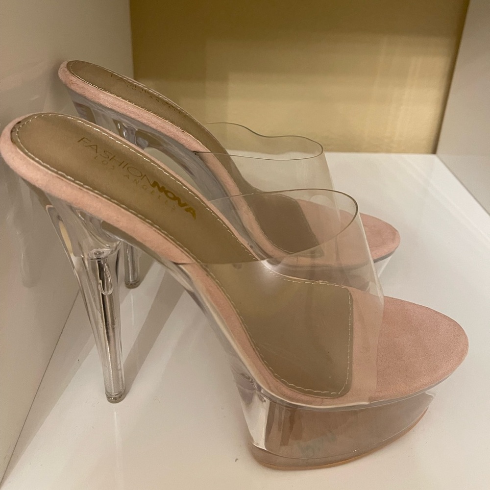 Fashion Nova Glass Slippers